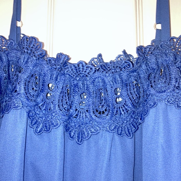 Periwinkle Off the Shoulder 3/4 sleeve Blouse - Picture 2 of 9